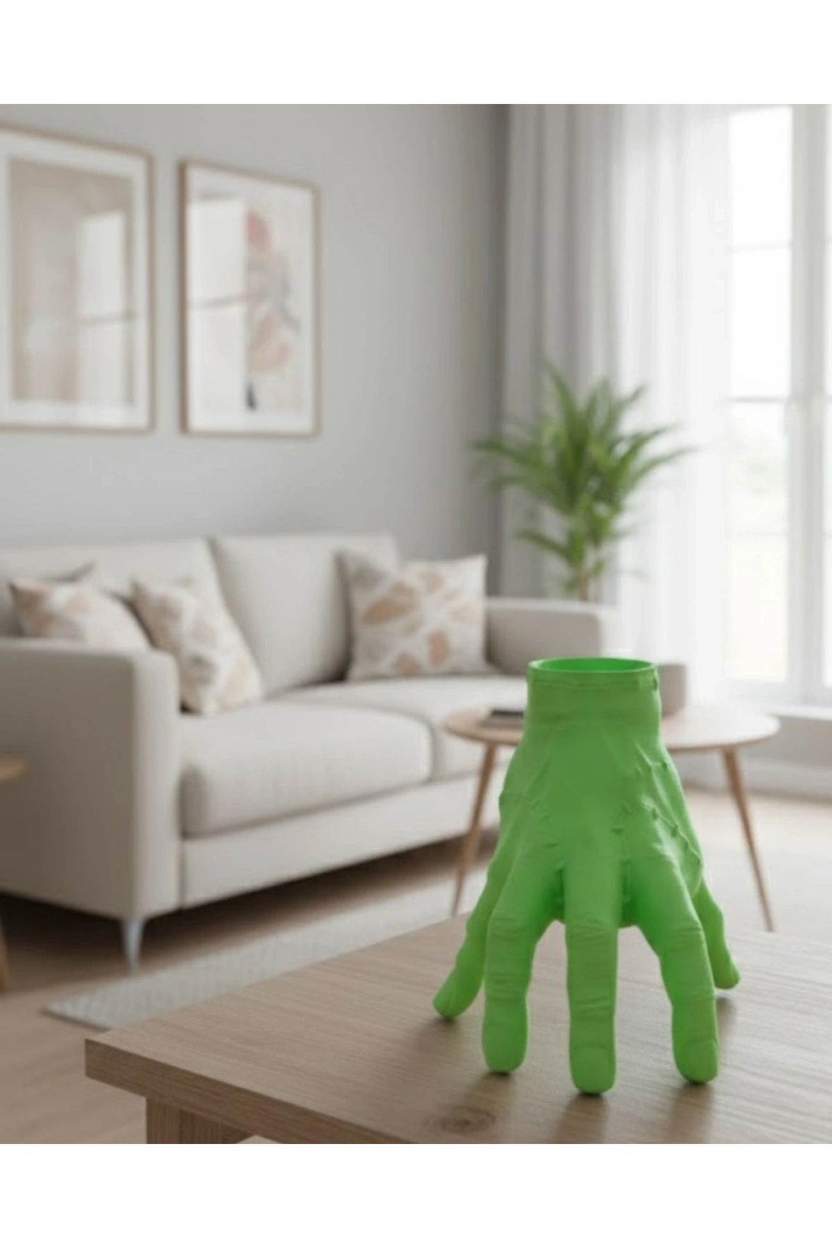 3D Yeşil El Biblo 27x22 cm Dikkat Çekici Ev Dekorasyonu