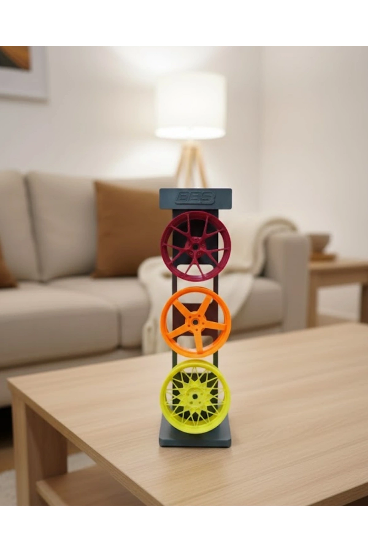 3’lü Jant Dekor Seti Masa Üstü ve Salon İçin Modern Spor Tasarım