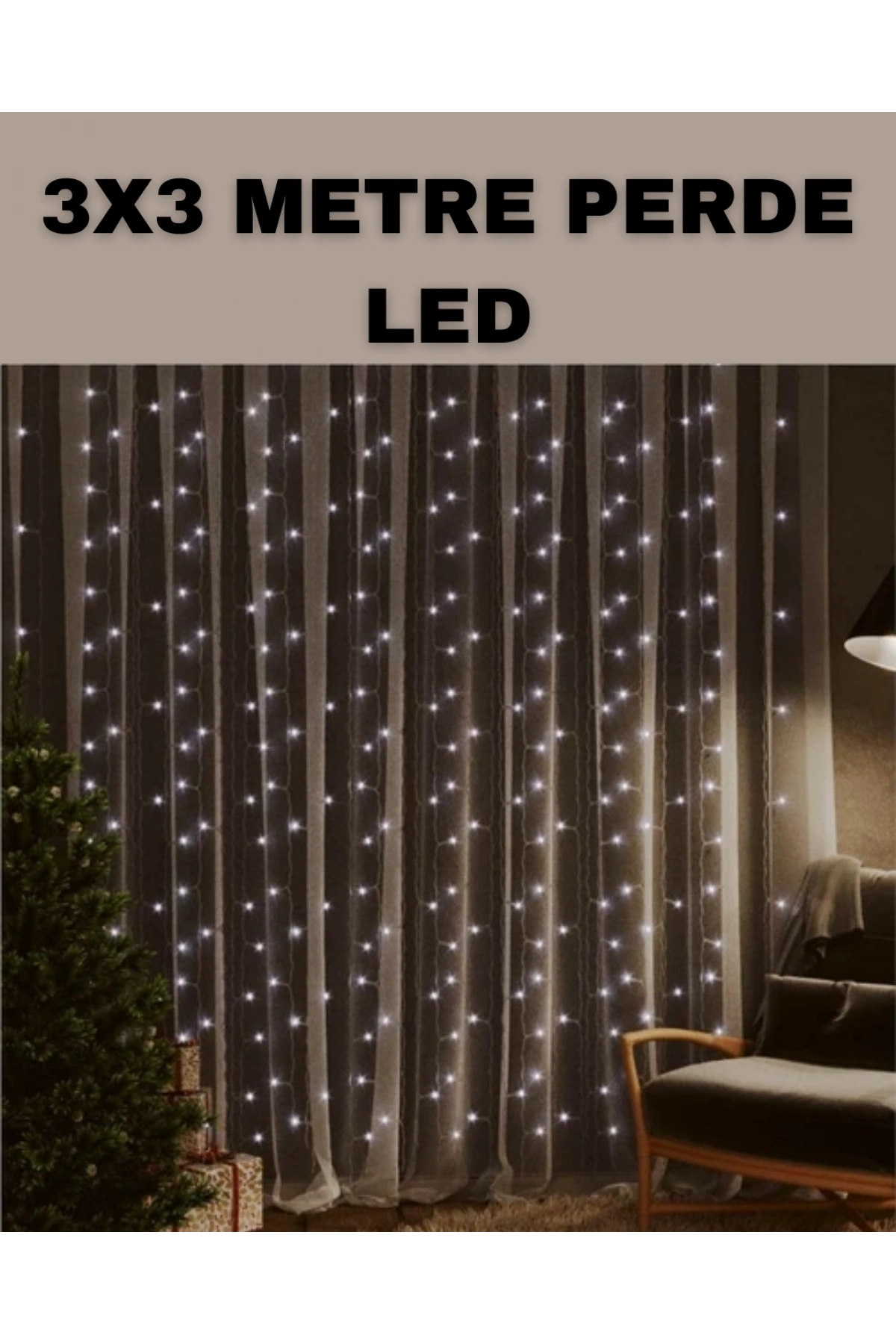 3x3 LED Şelale Perde Işık Kutlama ve Dekor Aydınlatması