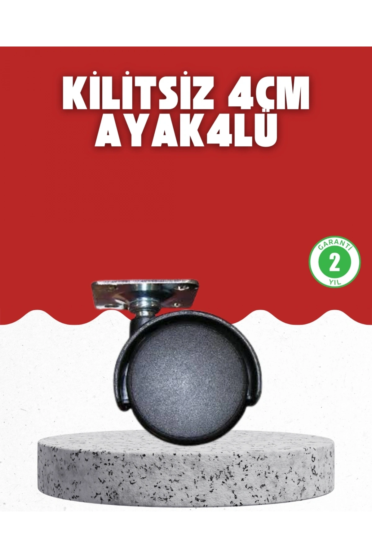4 cm Kilitsiz Tekerlek Ayak Seti Zemin Koruyucu