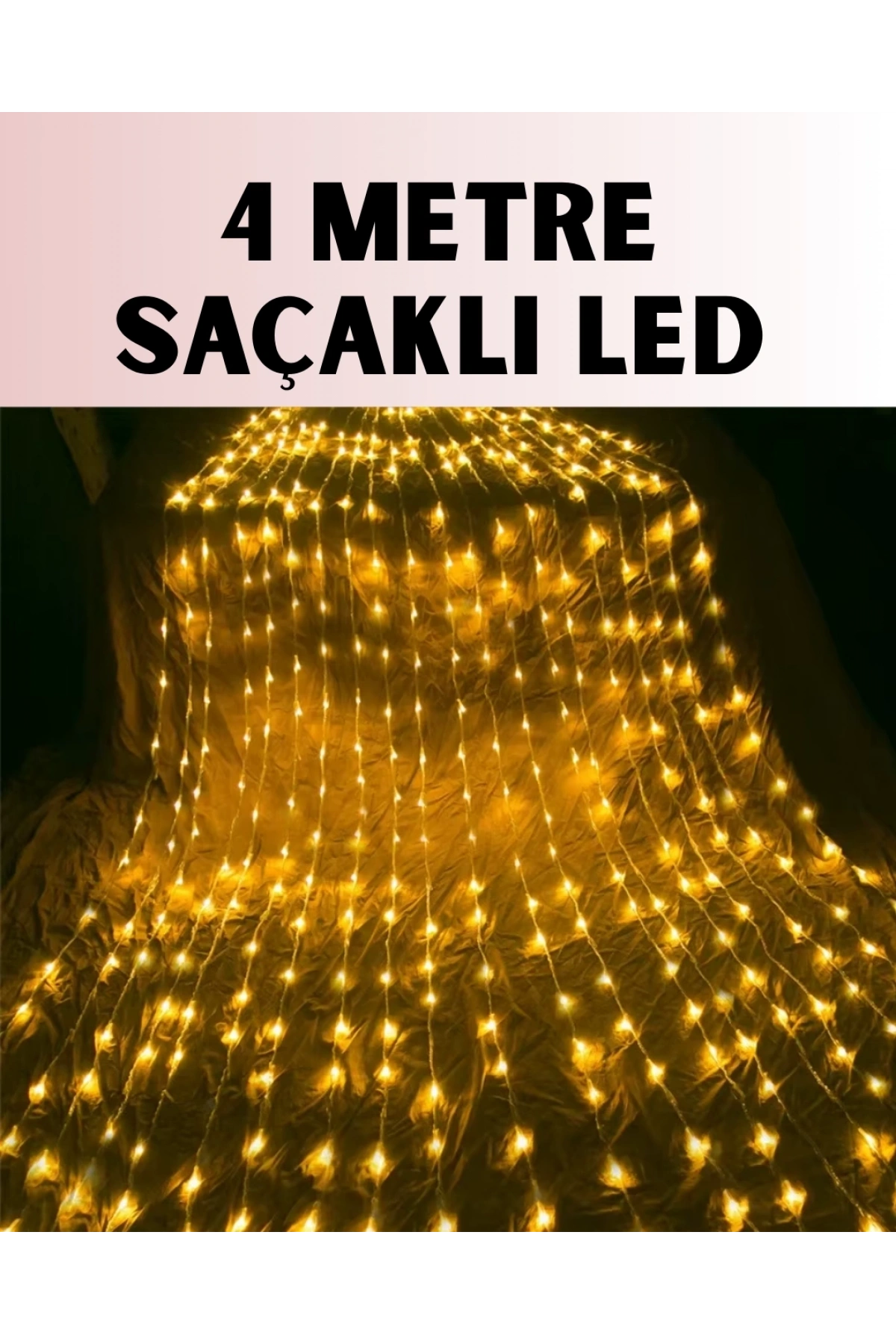 4 Metre Icicle Şelale Led Yılbaşı Perde Işık Sıcak Ambiyans