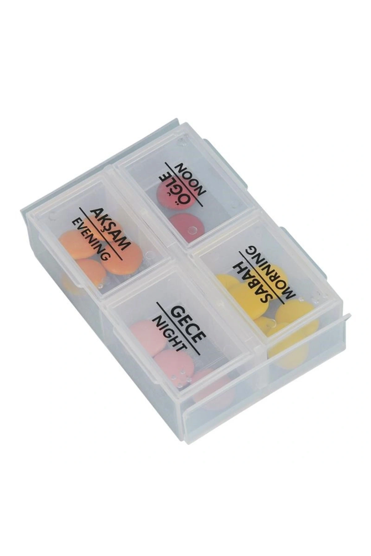 4 Öğün Günlük Hap İlaç Saklama Taşıma Kutusu İlaç Hatırlatıcı (5047)