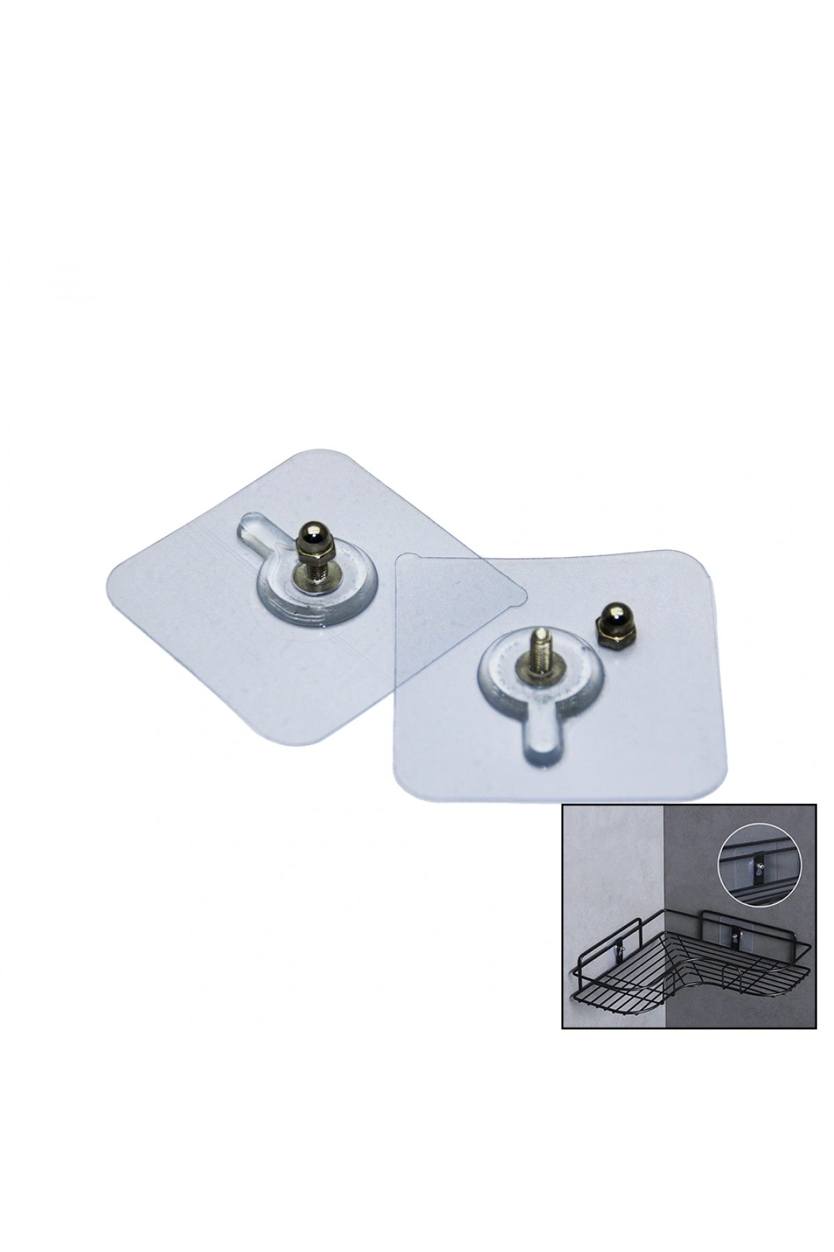 4 PARÇA 10MM VİDALI ŞEFFAF PVC YAPIŞKAN ASKI (5047)