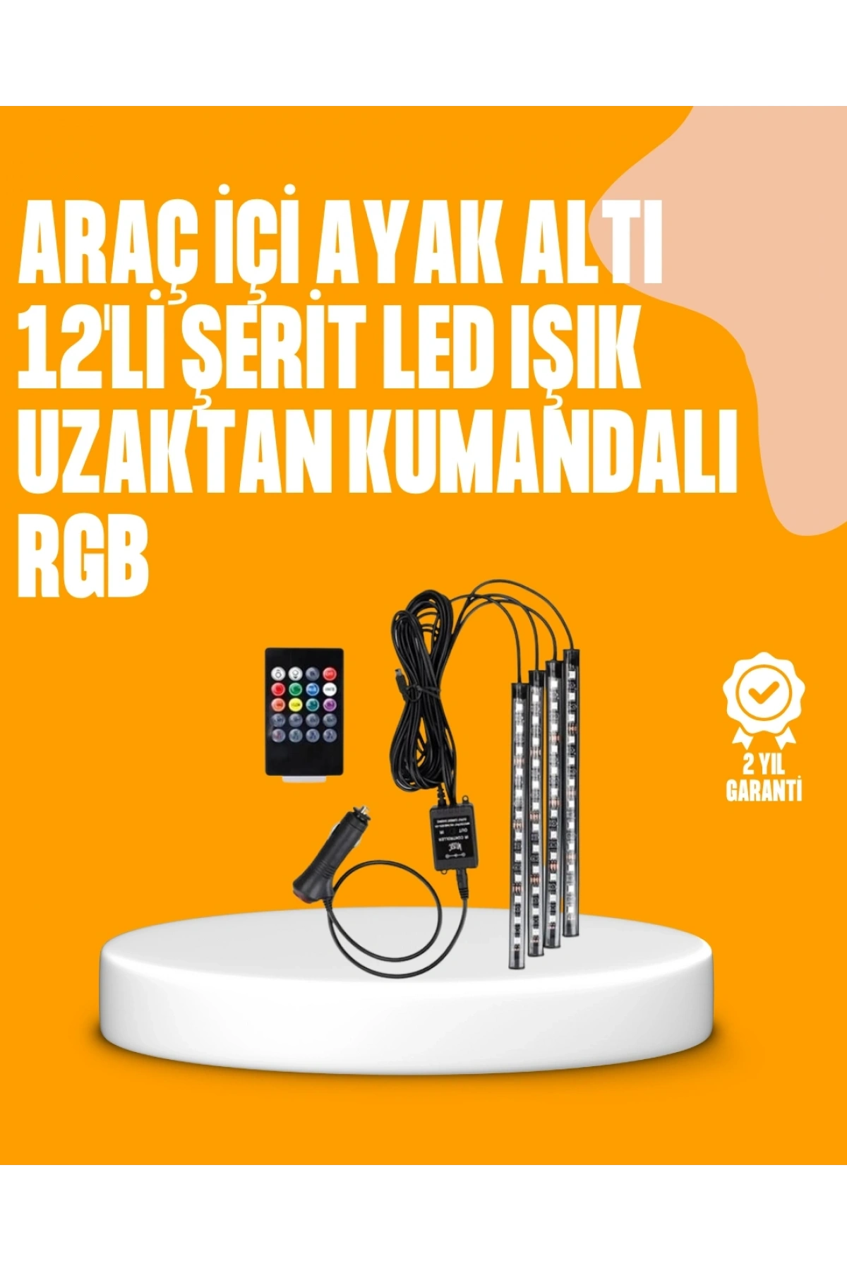 4 Parça RGB LED Araç İçi Aydınlatma Sistemi