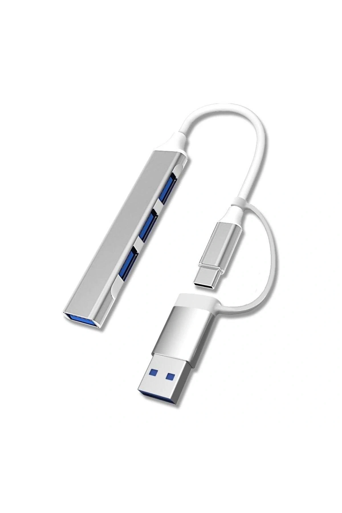 4 Port'lu Bağlantı İstasyonu Ultra İnce USB Bölücü TYPE-C tipi Çoklu Arayüz Adaptörü Multi Usb Çoklayıcı (5047)