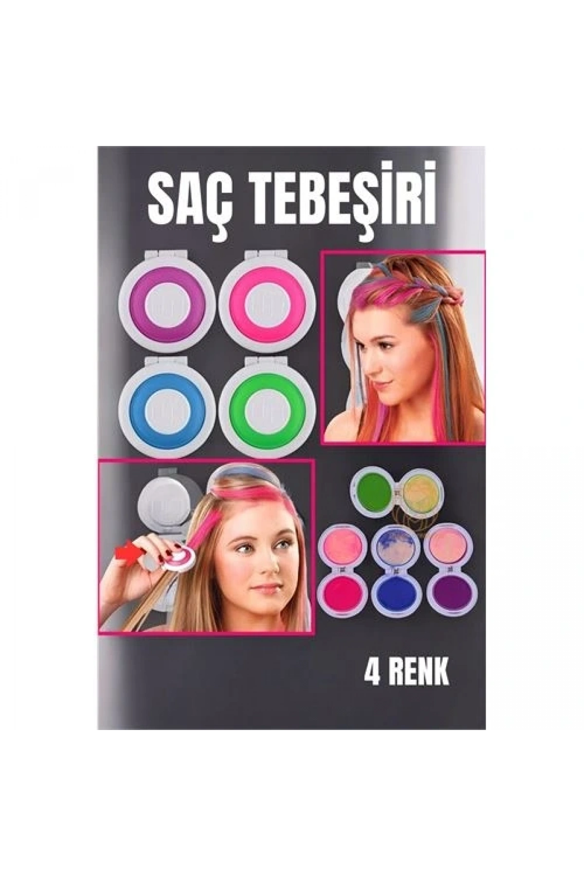 4 Renk Geçici Saç Tebeşir Seti