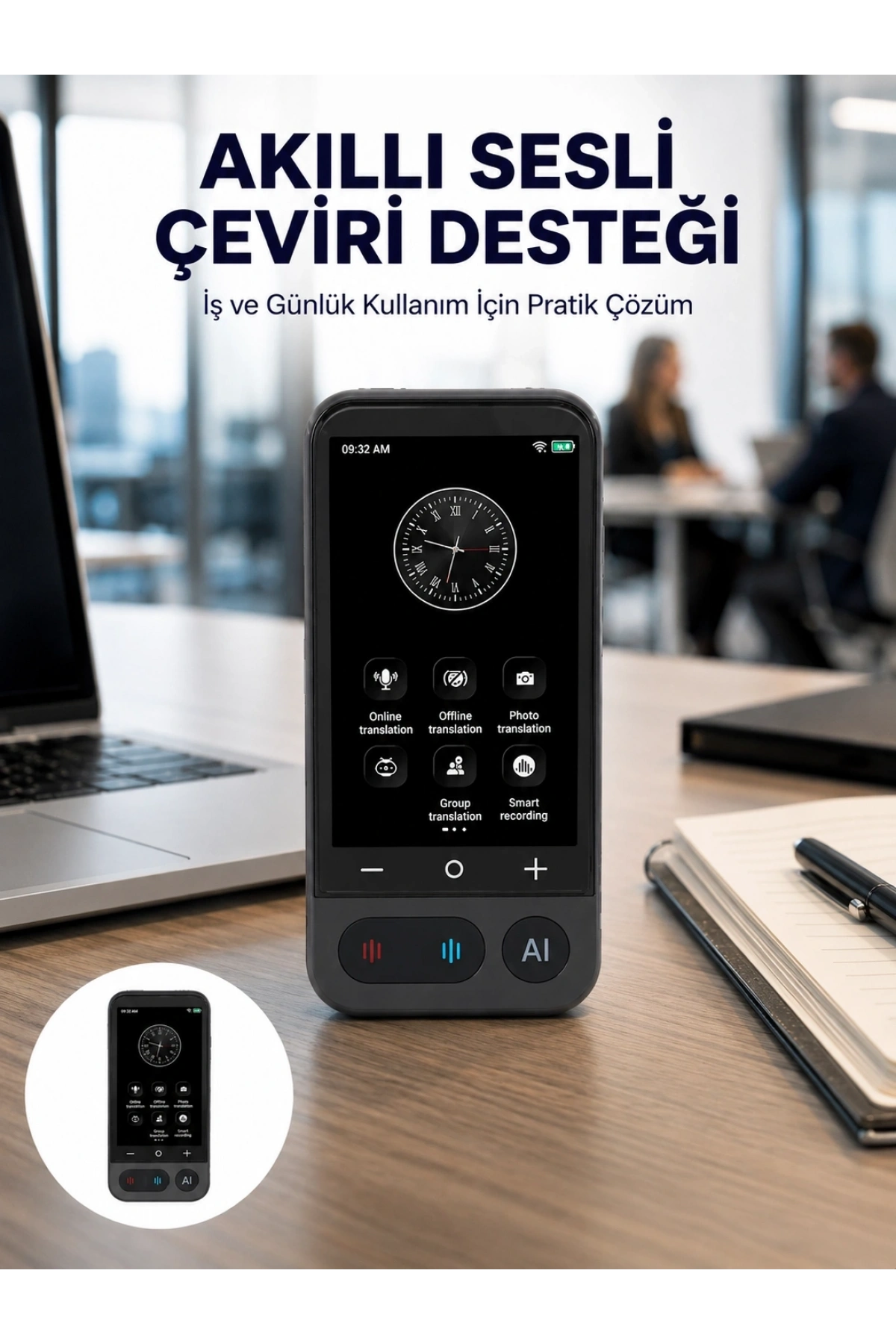 4.0 İnç Dokunmatik Ekranlı Akıllı Çeviri Cihazı Yeni Nesil