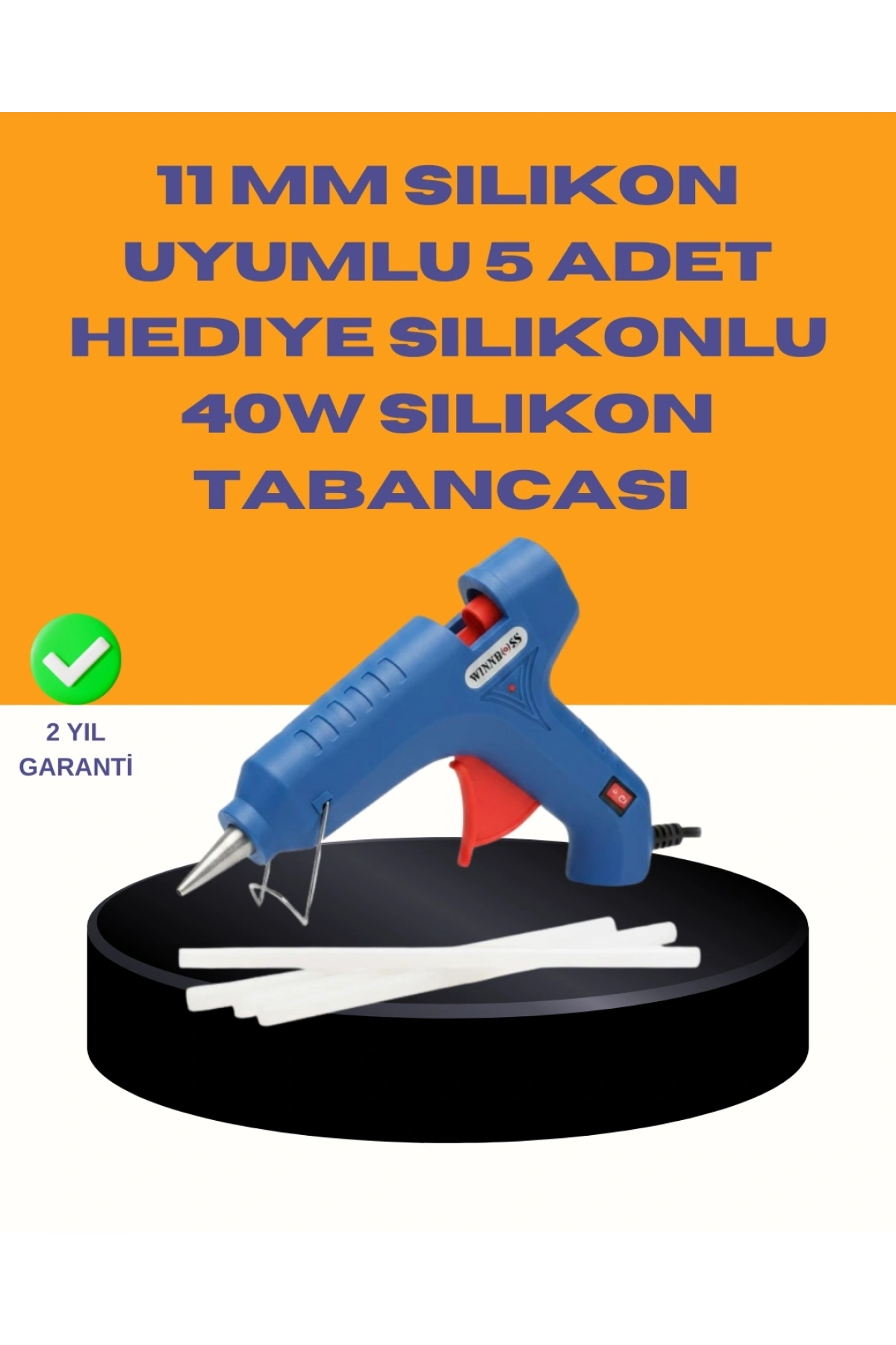 40W Sıcak Mum Silikon Tabancası 5 Silikon Hediyeli Hızlı Yapıştırma