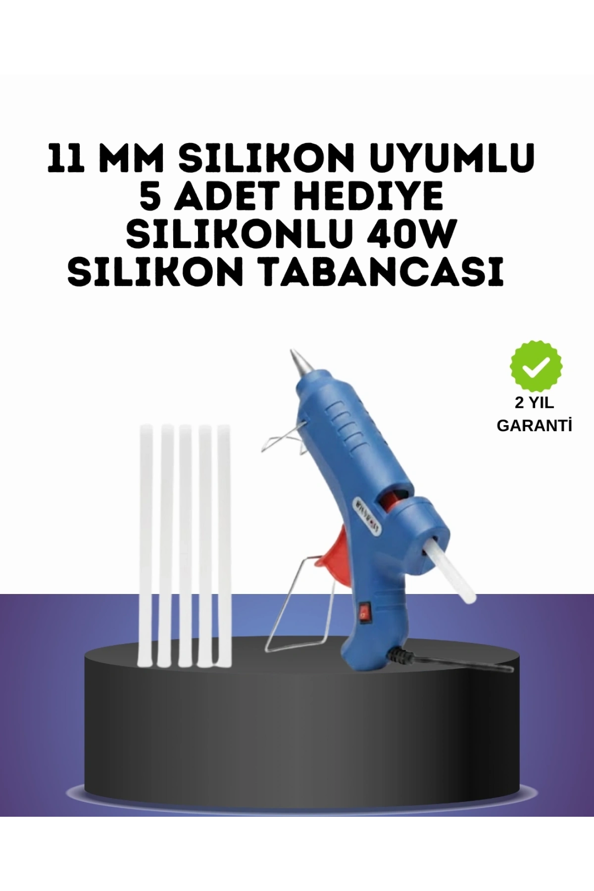 40W Sıcak Silikon Tabancası 5 Silikon Hediyeli Dayanıklı Tasarım