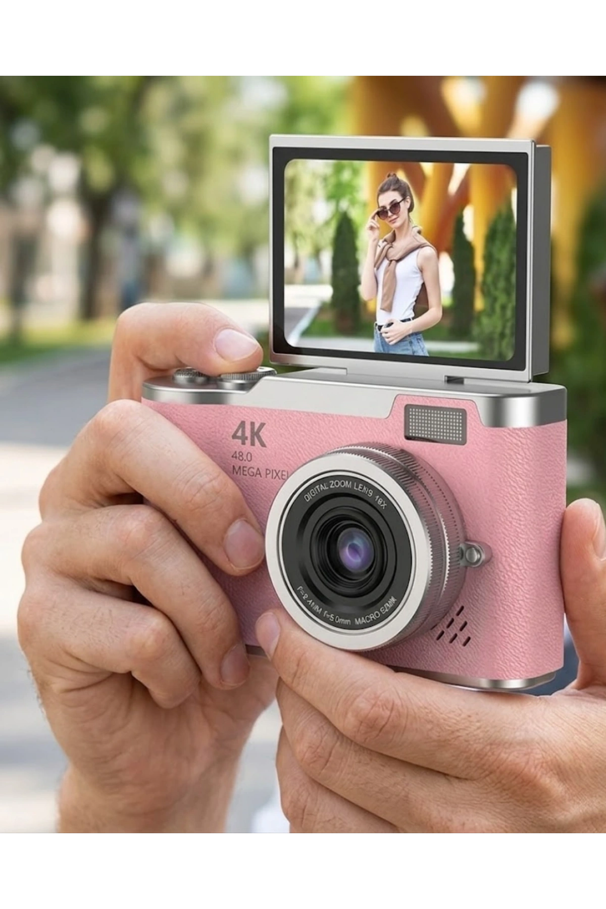 48 MP Dijital Kamera Flip Ekran 18x Zoom Vlog Selfie Kamera