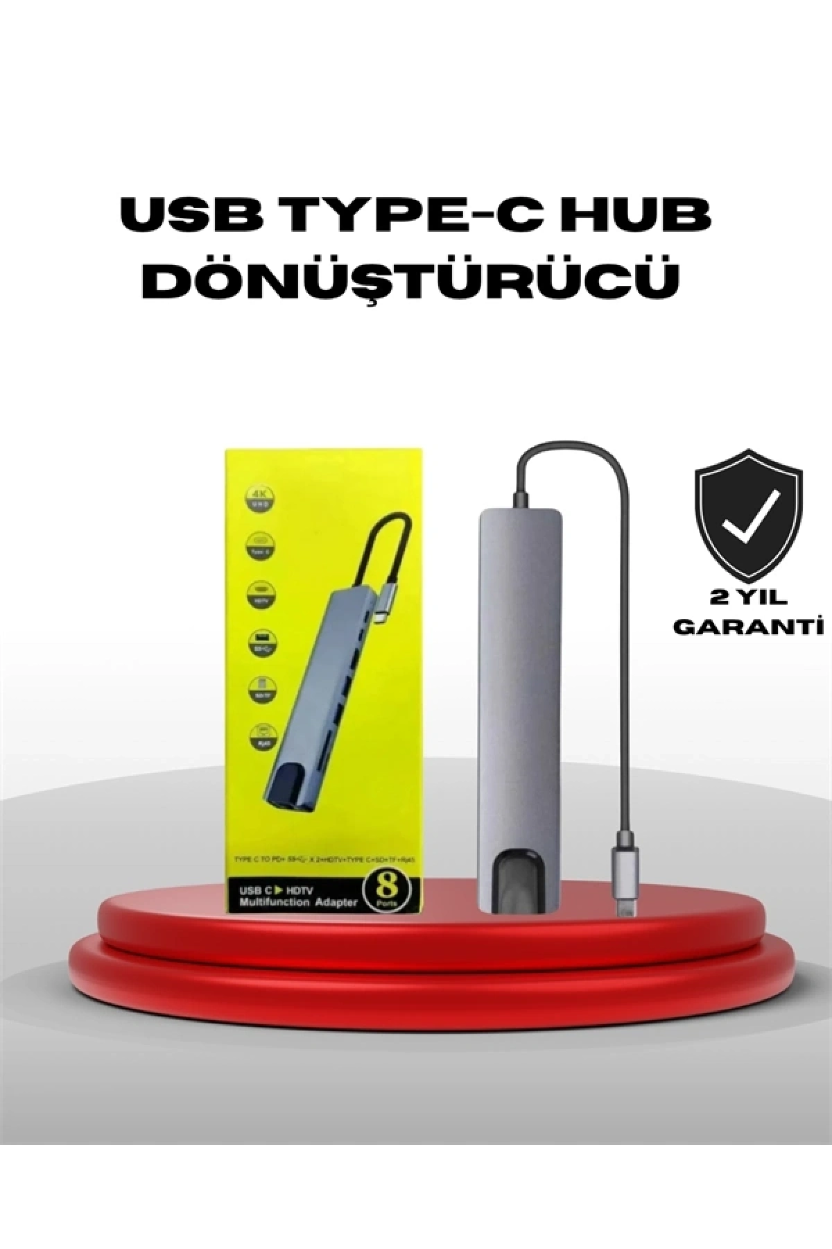 4K HDMI Çıkışlı, Gigabit Ethernetli USB‑C Çoklu Port Hub