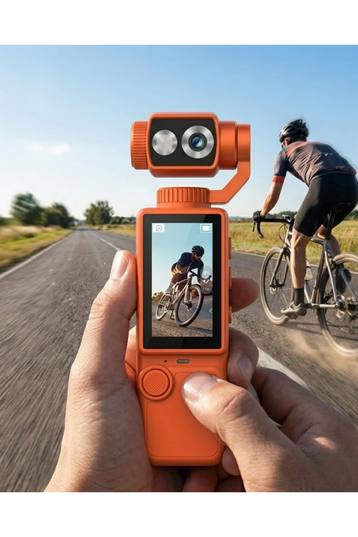 4K Video Çekim Özellikli Gimbal Kamera 180 Derece Dönebilen Lens Stabil Çekim