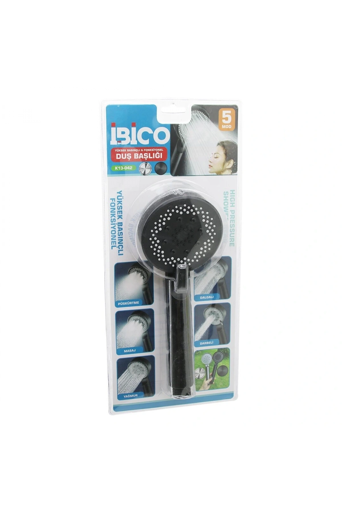 5 MOD YUVARLAK=8.7CM DUŞ BAŞLIK KADEMELİ VAKUMLU SİYAH GÖVDE - SİYAH ZEMİN - BEYAZ-SYH İĞNE SAP:14CM (5047)