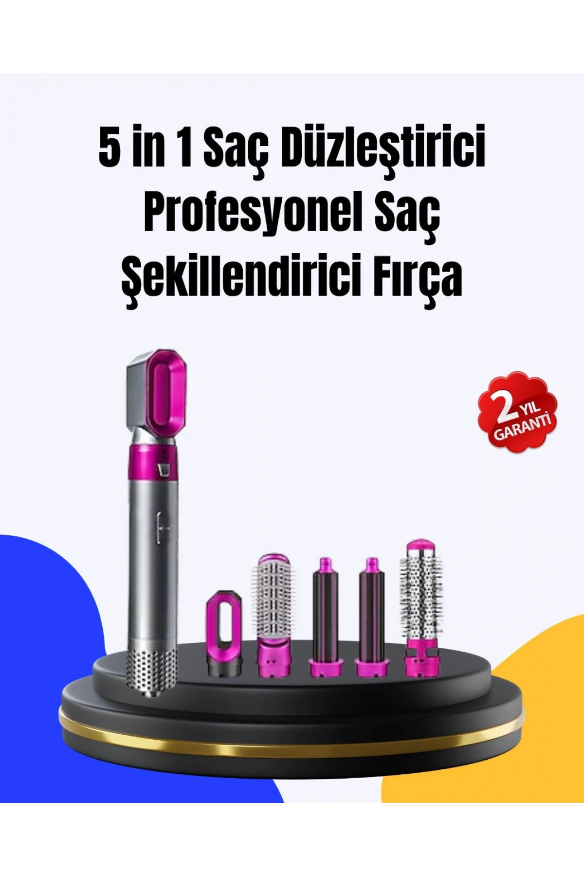 5 Parça Saç Şekillendirme Seti Düzleştirme Dalga ve Bukle Yapma