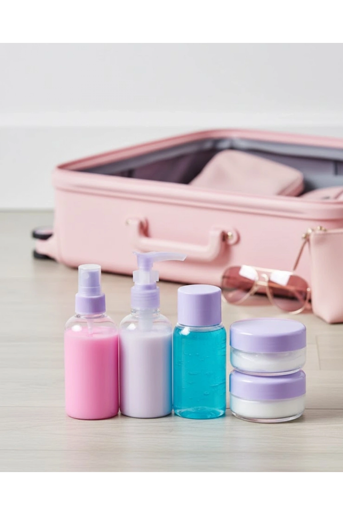 5 Parça Şeffaf Seyahat Kozmetik Seti 30 ml