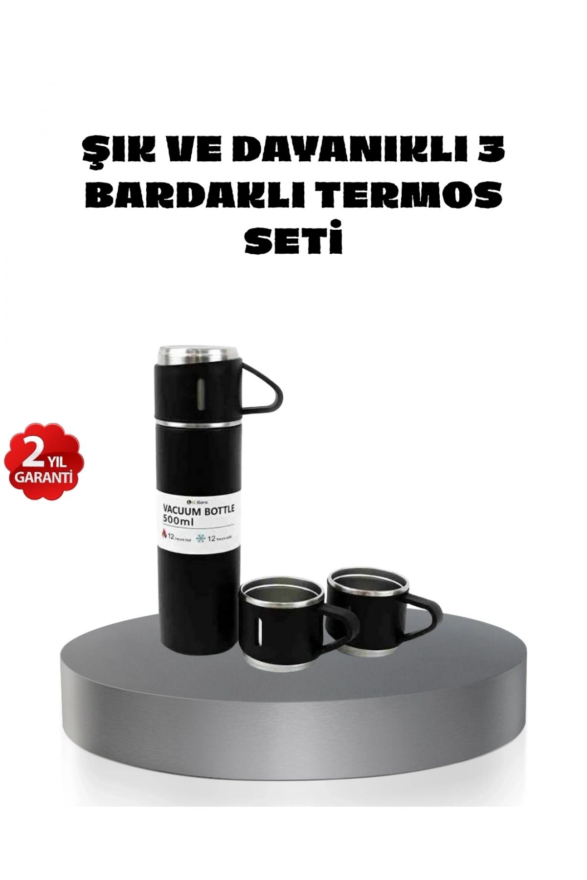 500 ml Paslanmaz Çelik Termos Seti – Sızdırmaz, Vakumlu, Isı Koruma Özellikli, Taşınabilir Termos