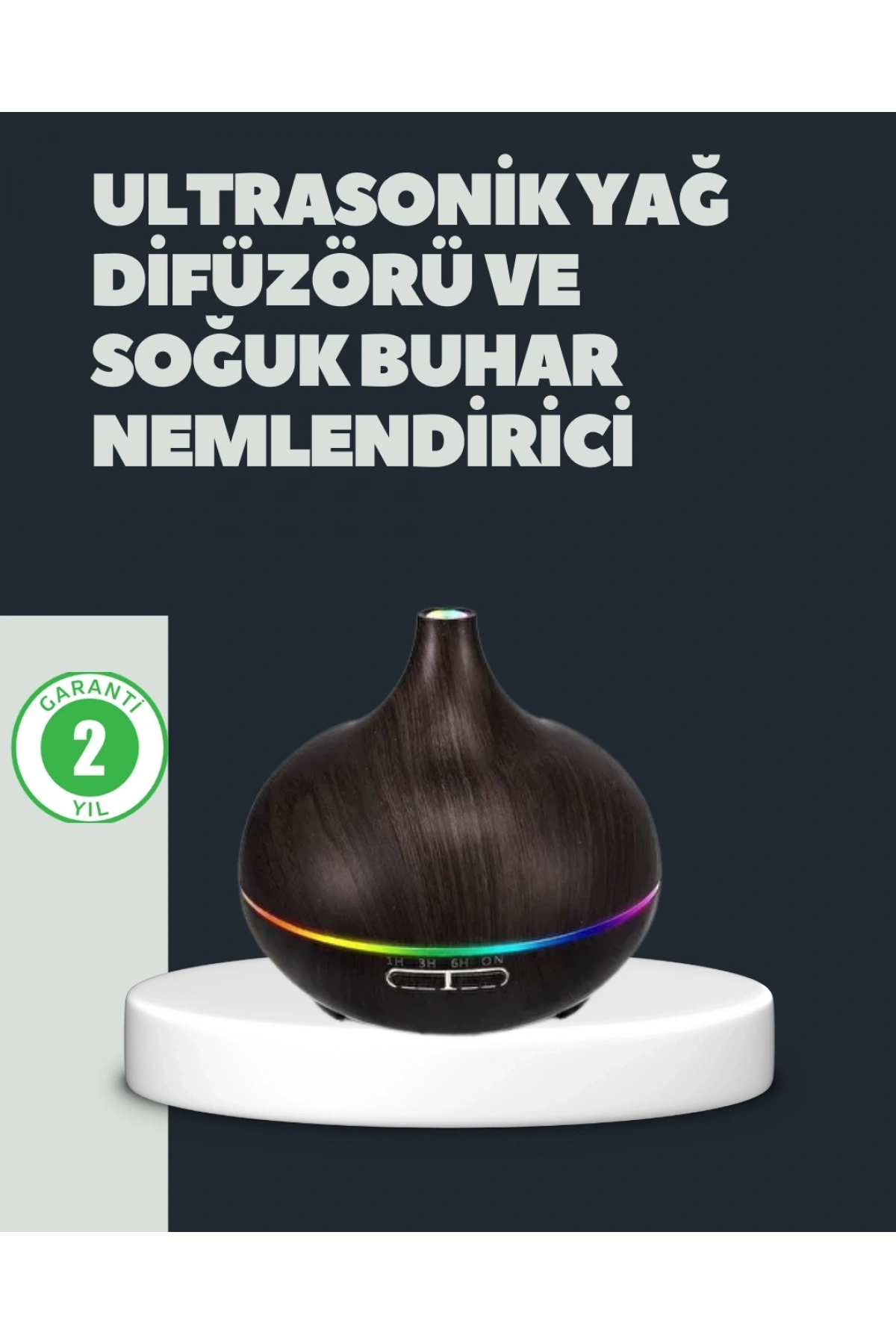 550ML Ultrasonik Hava Nemlendirici ve Aromaterapi Difüzörü
