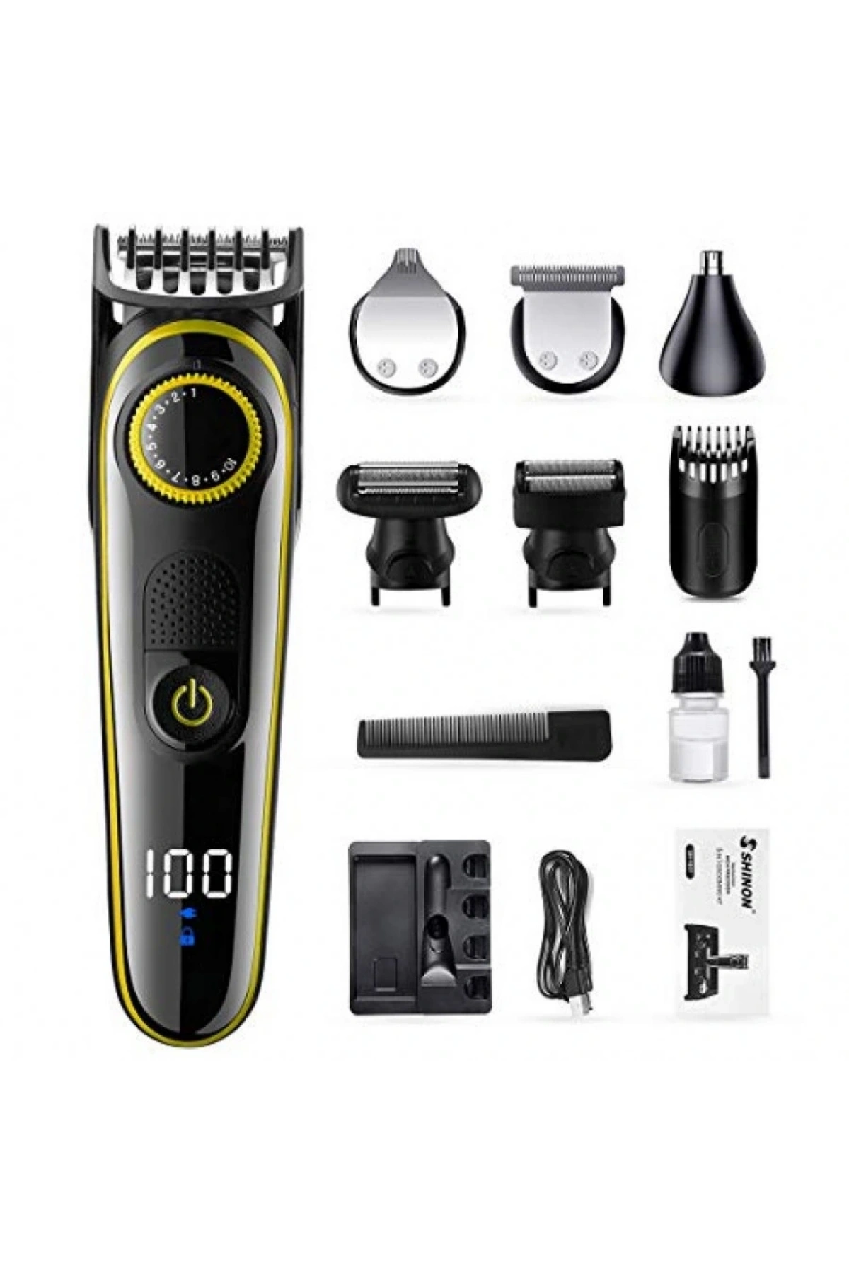 5in1 Fonksiyonlu Turbo Motorlu Saç Sakal Kesme Tıraş Makinesi Burun Kulak Ense Favori Tüm Vücut (5047)