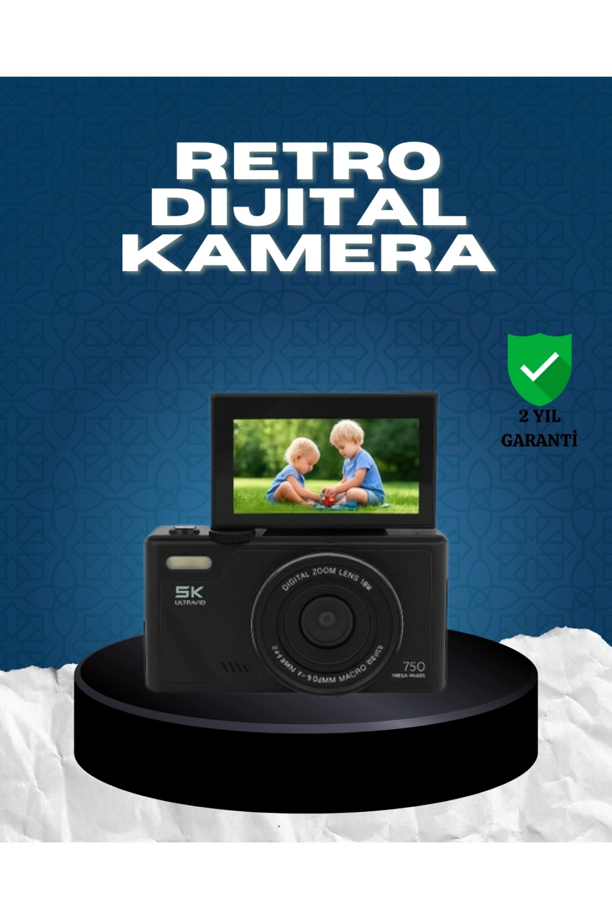 5K UHD Dijital Kamera 75MP Sensör 18x Zoom Stabilizasyonlu