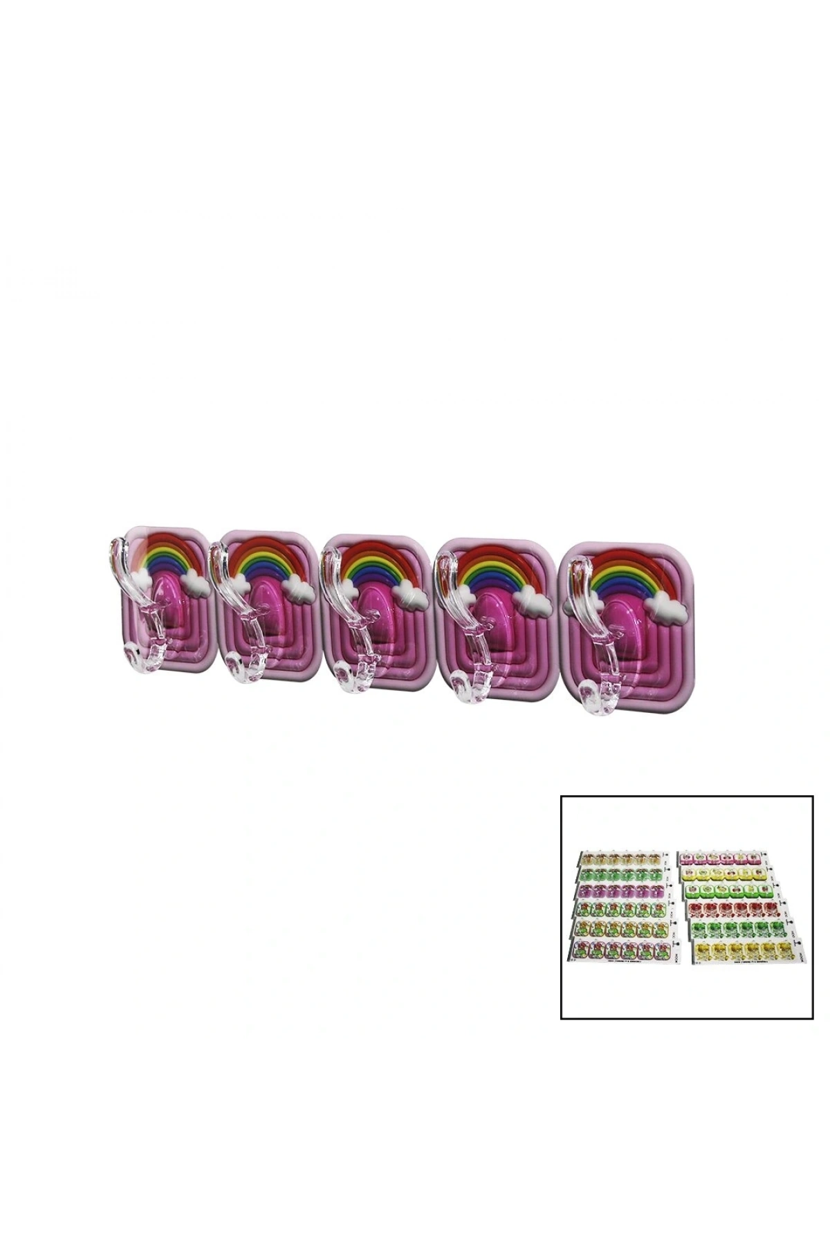 5PCS TEKLİ - ÇOKLU KULLANIM  MİKA KRİSTAL KOLLU  RESİMLİ YAPIŞKANLI  ASKI (5047)