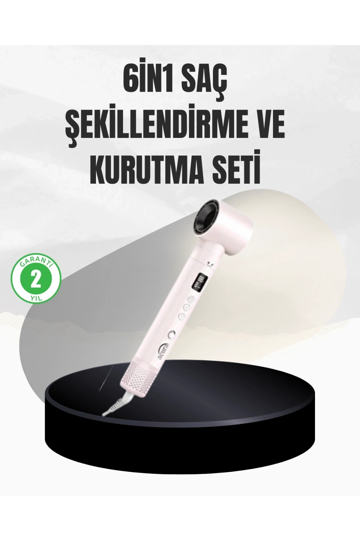 6 Başlıklı Hızlı Kurutma ve Bukle Şekillendirme Seti