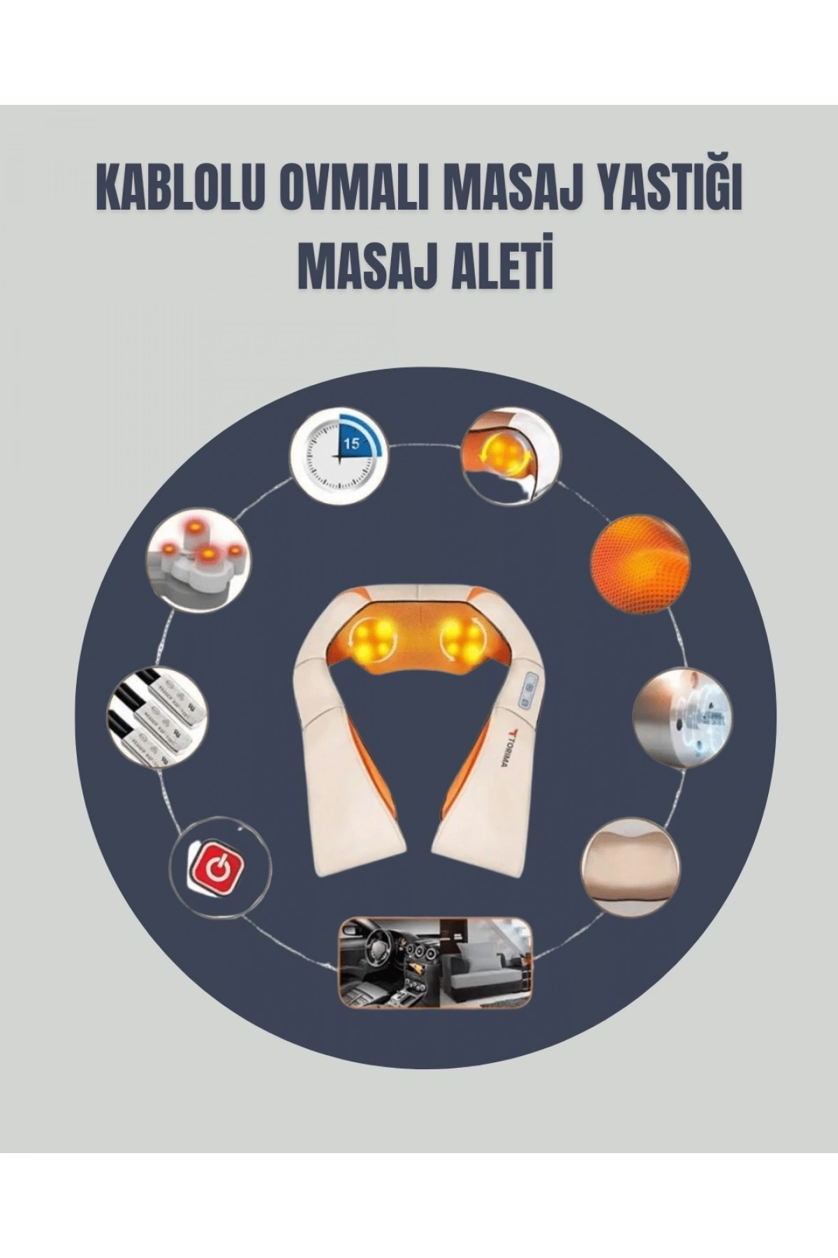 6 Başlıklı Isıtmalı Masaj Cihazı – Tüm Vücut İçin Derin Kas Masajı