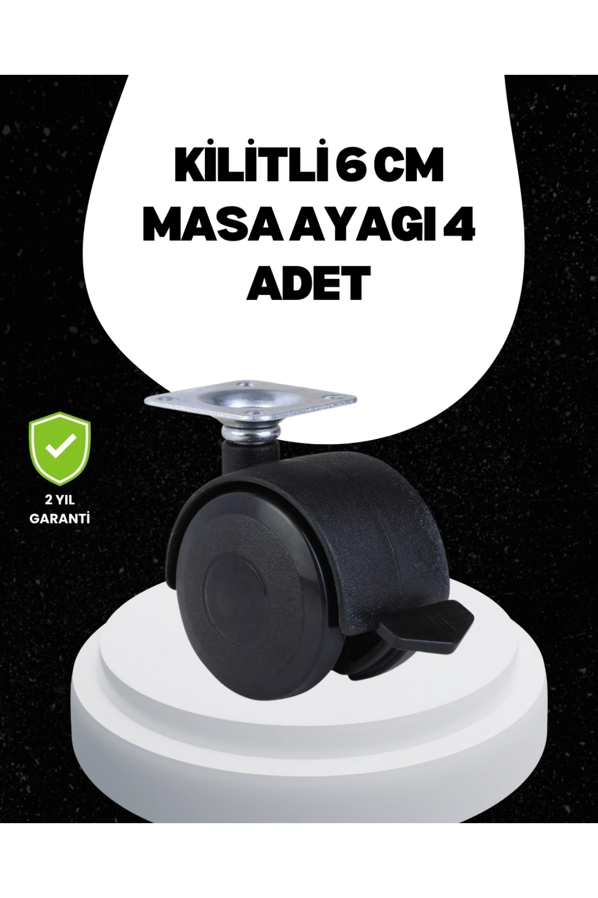 6 cm Kilitli Tekerlek Ayak 4 Adet Sehpa ve Ekipman Uyumlu