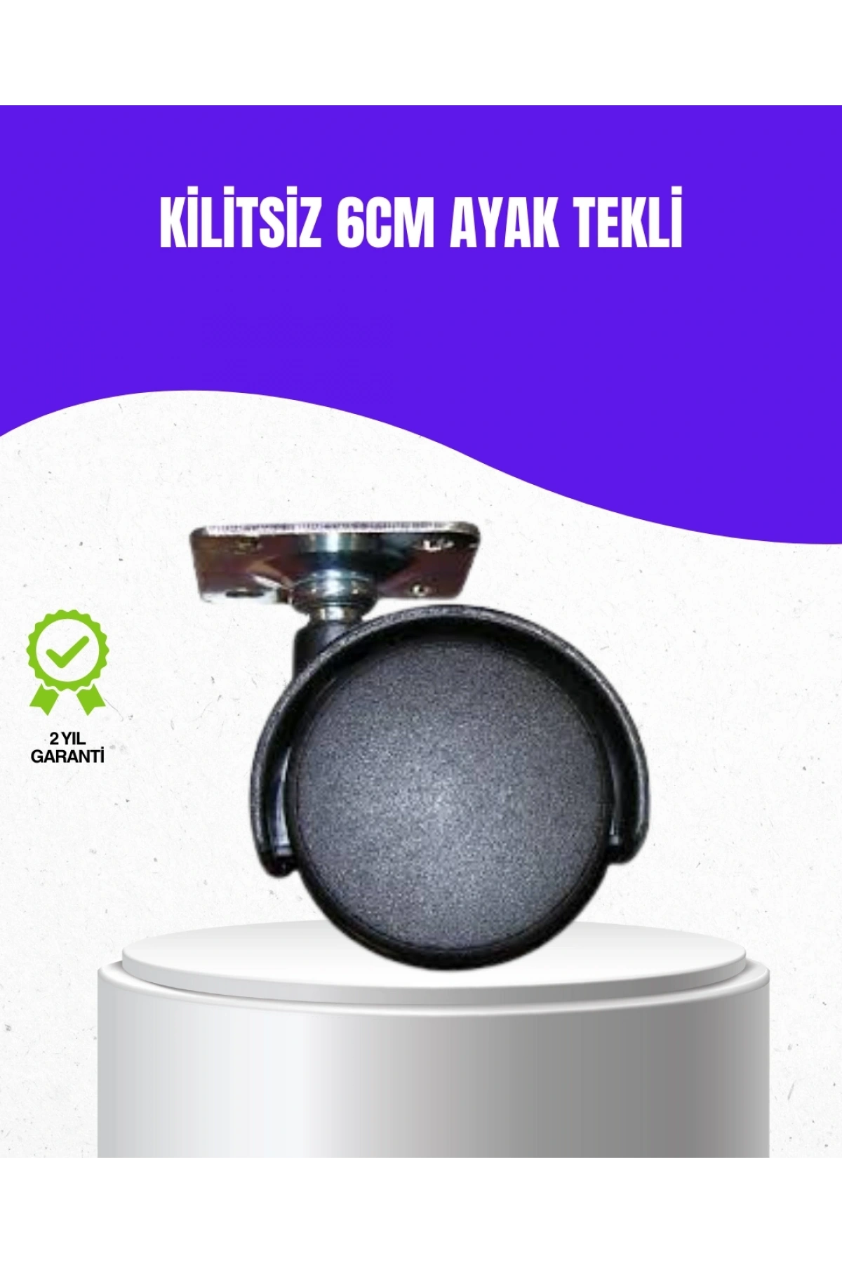 6 cm Kilitsiz Masa Ayağı Tekli Döner Tekerlek
