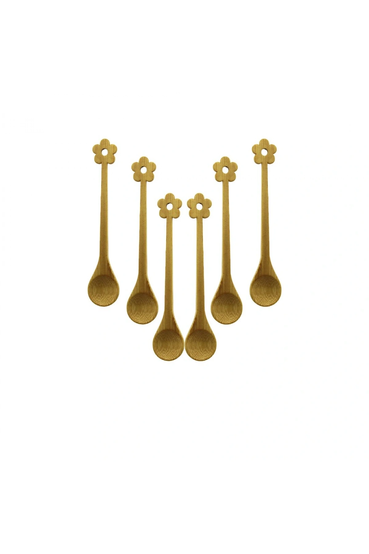6 PCS   MİNİ   BAMBU AHŞAP KAŞIK   14.5CM (5047)