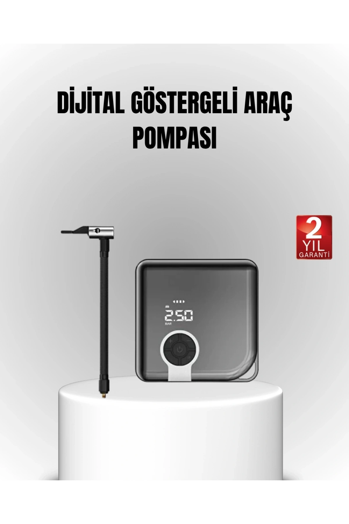 6000mAh Bataryalı Type-C Şarjlı Mini Hava Kompresörü LED Işıklı