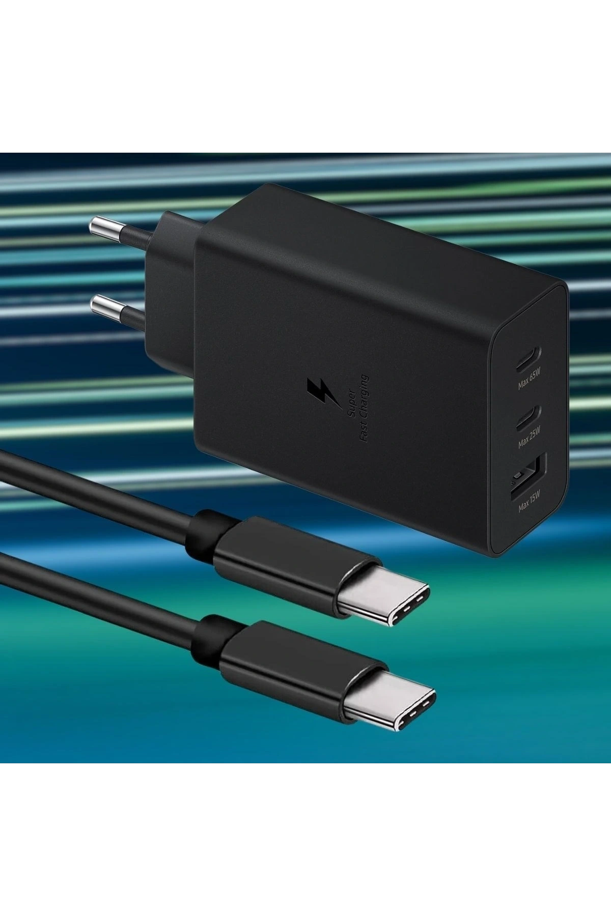 65W Hızlı Şarj Edebilen TYPE C uçlu Şarj Aleti (5047)
