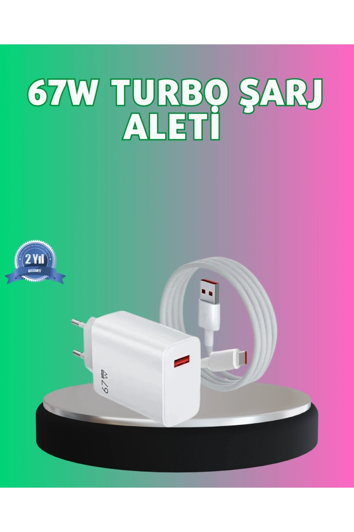 67 Watt Güçlü Turbo Şarj Aleti Samsung Note 10 Note 20 Uyumlu