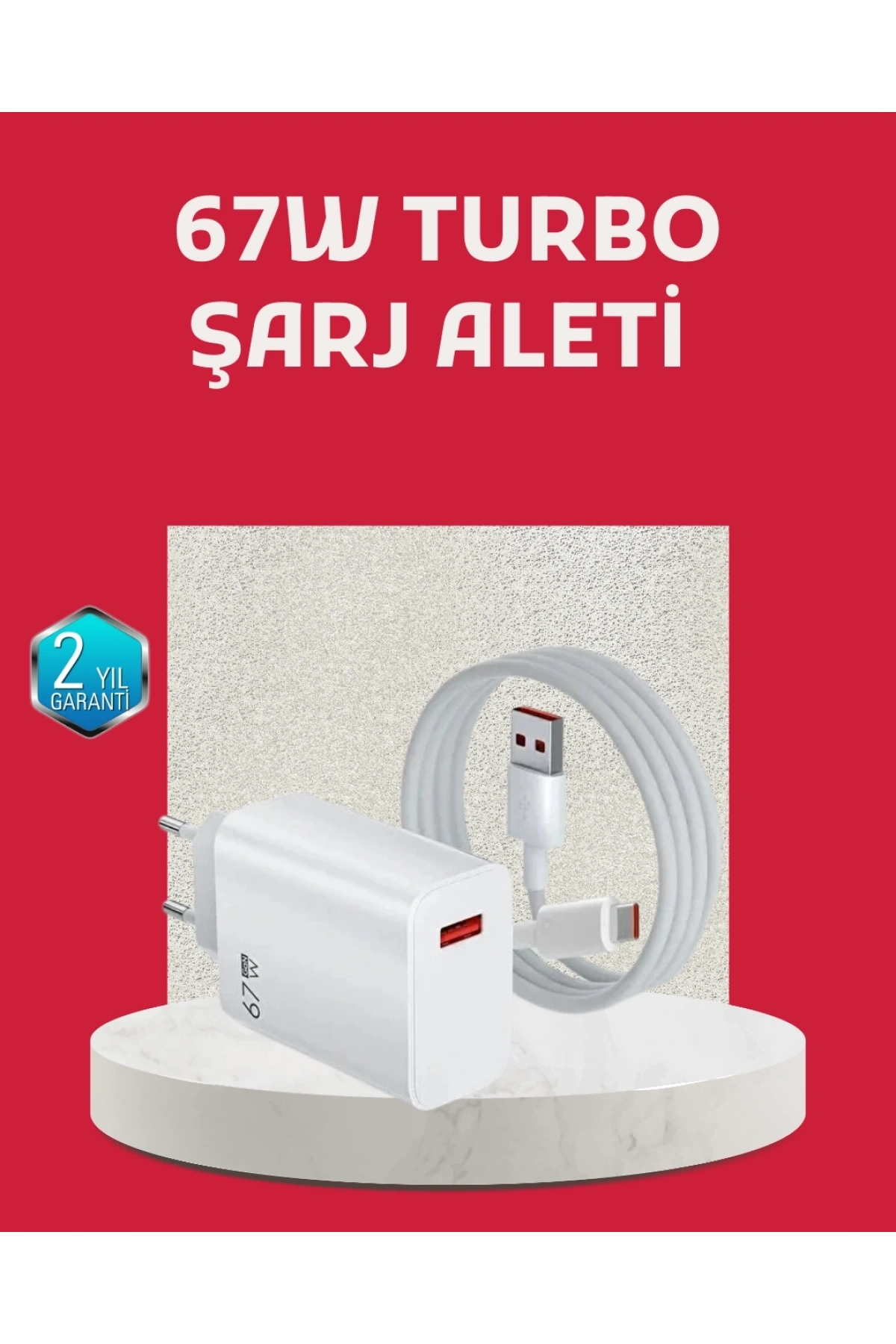 67 Watt Turbo Şarj Cihazı Motorola G30 G50 G60 G82 Uyumlu
