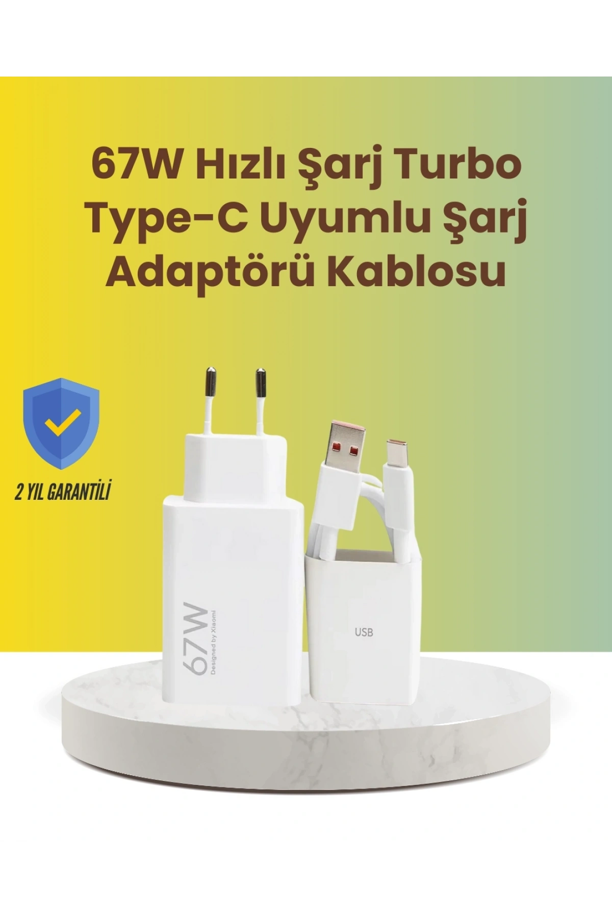 67W Hızlı Şarj Adaptörü ve Veri Aktarım Özellikli Type-C Kablo Seti