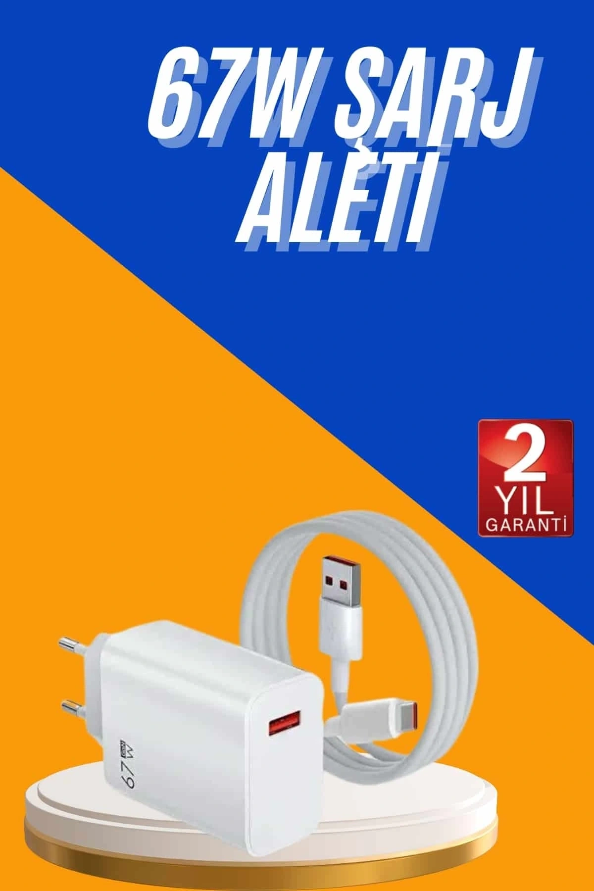 67W Hızlı Şarj Yüksek Voltaj Korumalı Type C Şarj Adaptörü