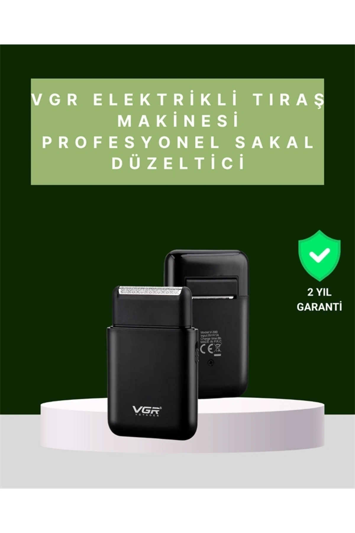 USB Şarjlı Traş Makinesi – Piston + Ağ Başlık, 600 mAh Batarya