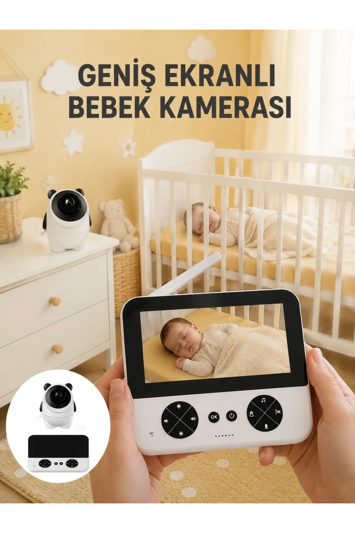 720P HD Gece Görüşlü Kablosuz Bebek Kamerası İki Yönlü Sesli Yeni Nesil