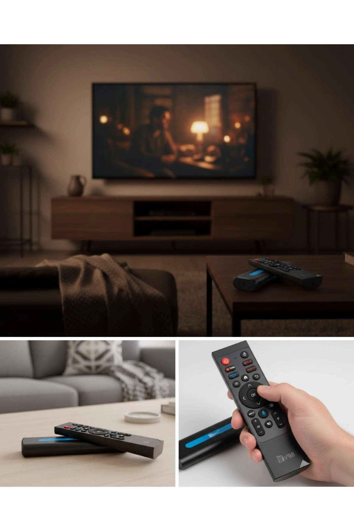 8K Android TV Stick Bas Konuş Destekli Güçlü Performans