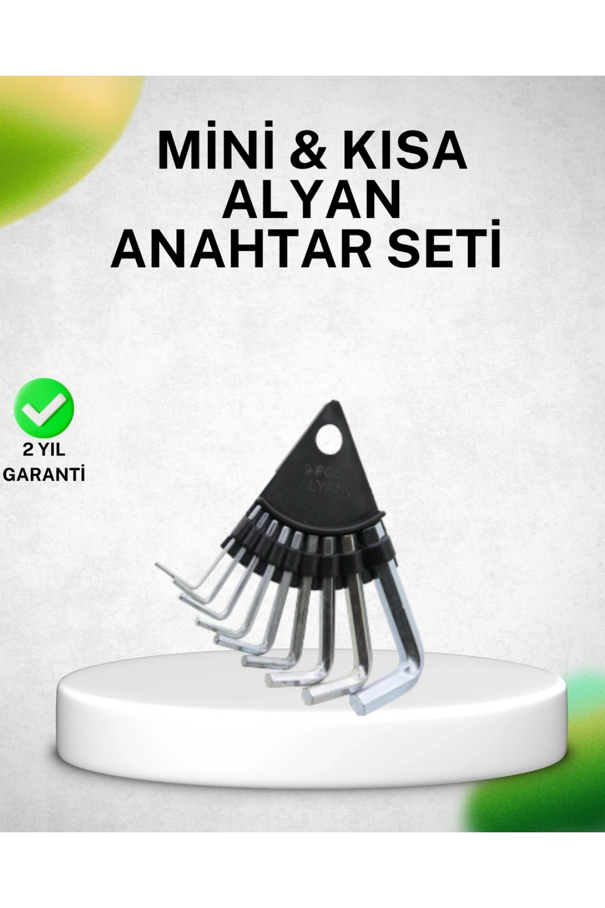 9 Parça Alyan Anahtar Seti Isıl İşlem Görmüş Dayanıklı Çelik