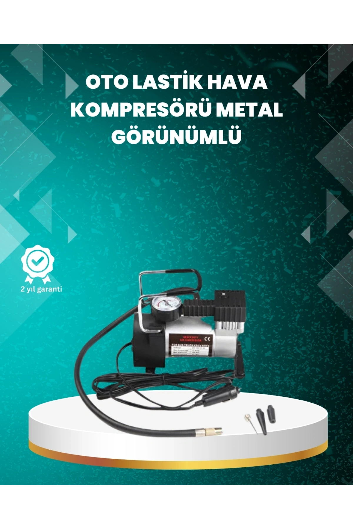 Ağır Hizmet Tipi Oto Kompresör 140 PSI Manometreli