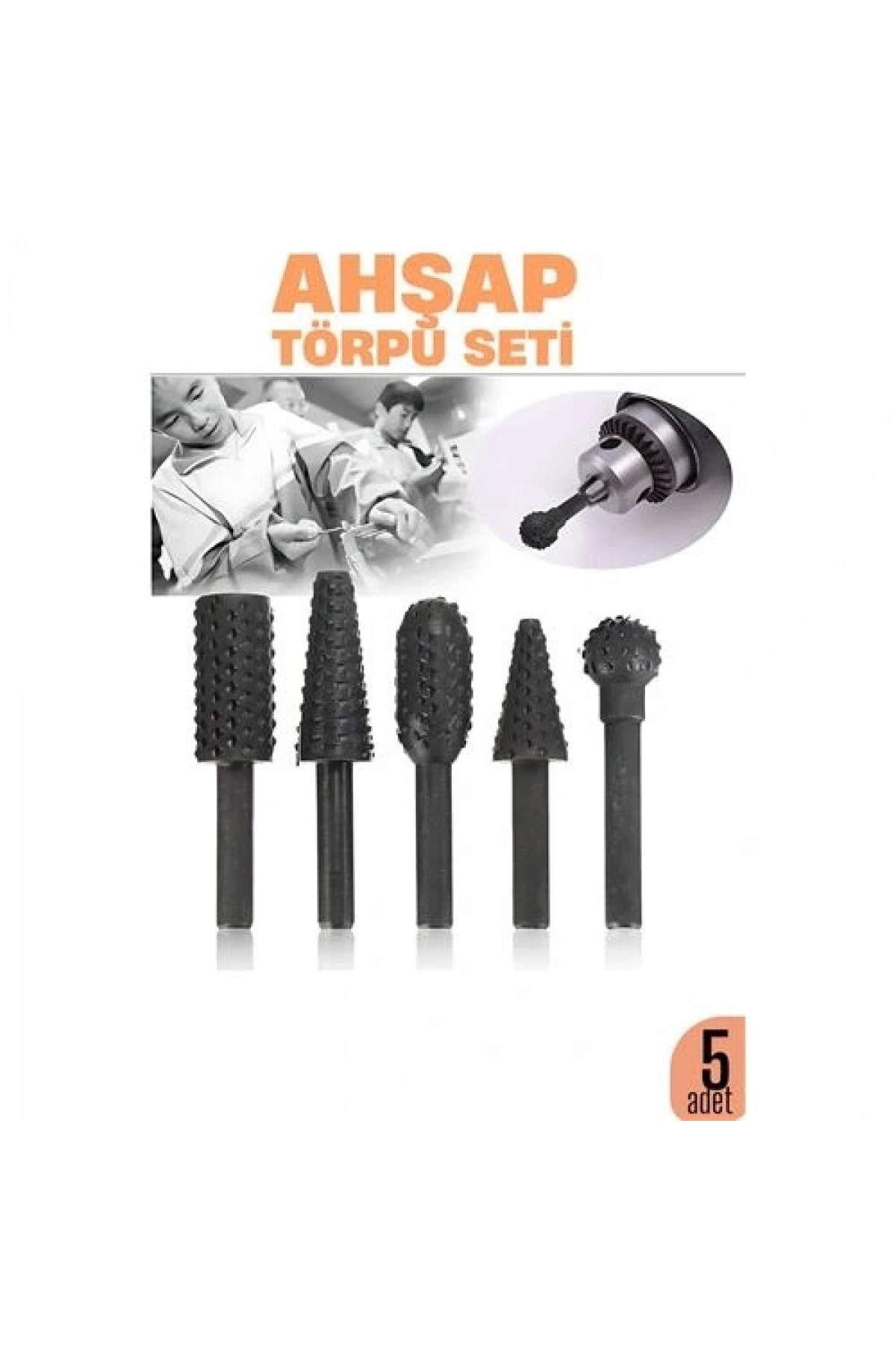 Ahşap Oyma Törpü Seti –5li Matkap Ucuna Şekillendirme Takımı