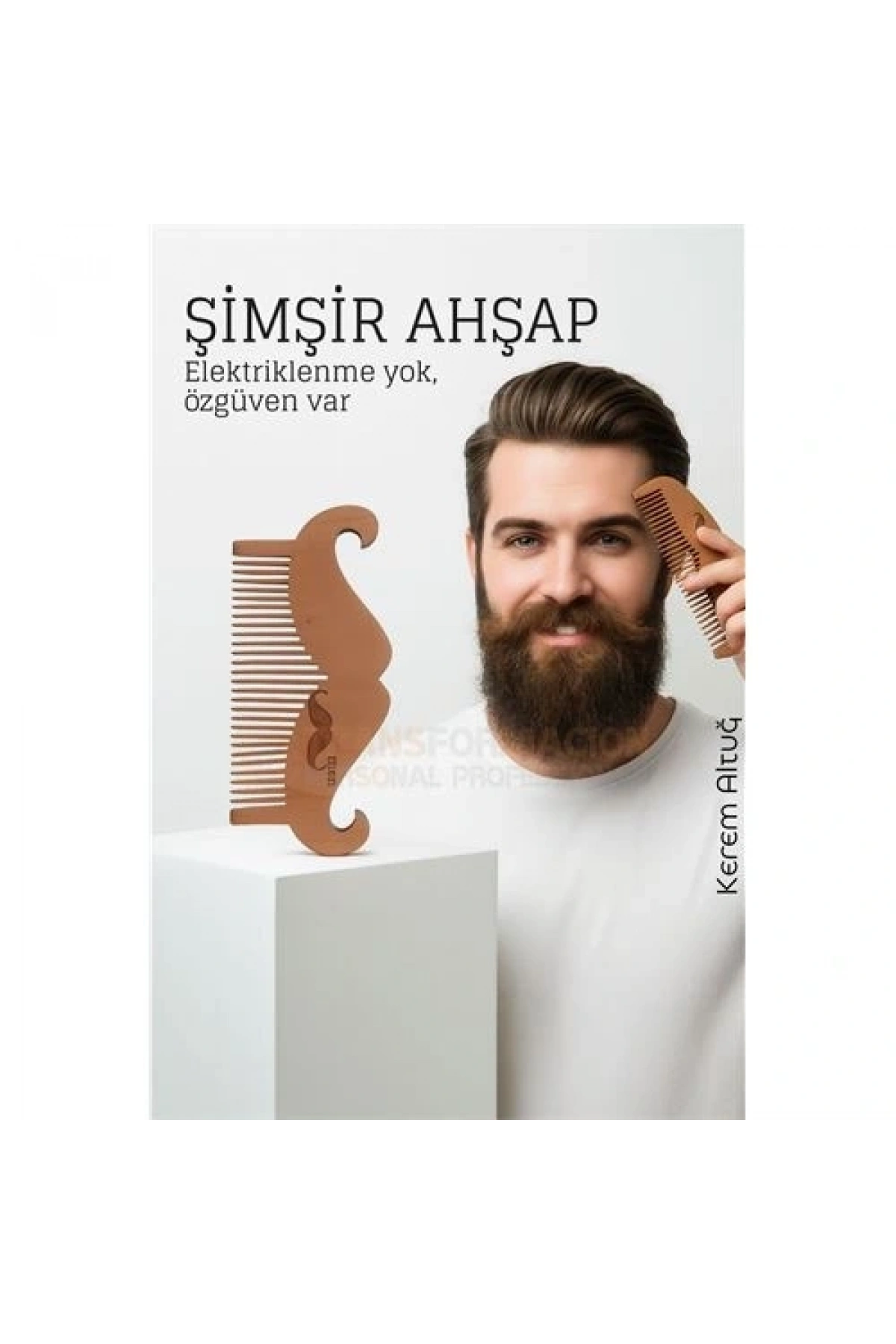 Ahşap Sakal ve Bıyık Tarağı – Antistatik Şimşir Tarak