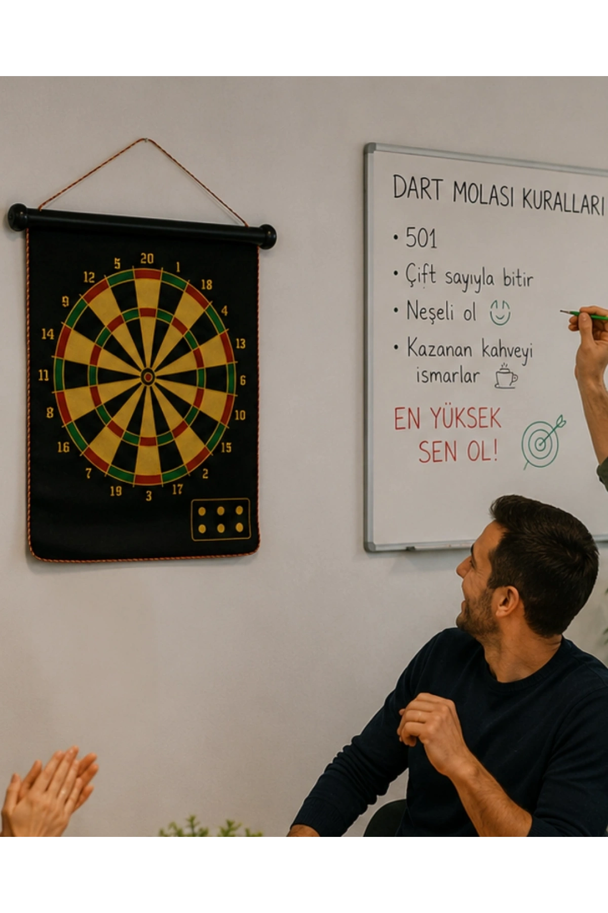 Aile ve Arkadaş Oyunları İçin Manyetik Dart Tahtası 6 Ok Dahil