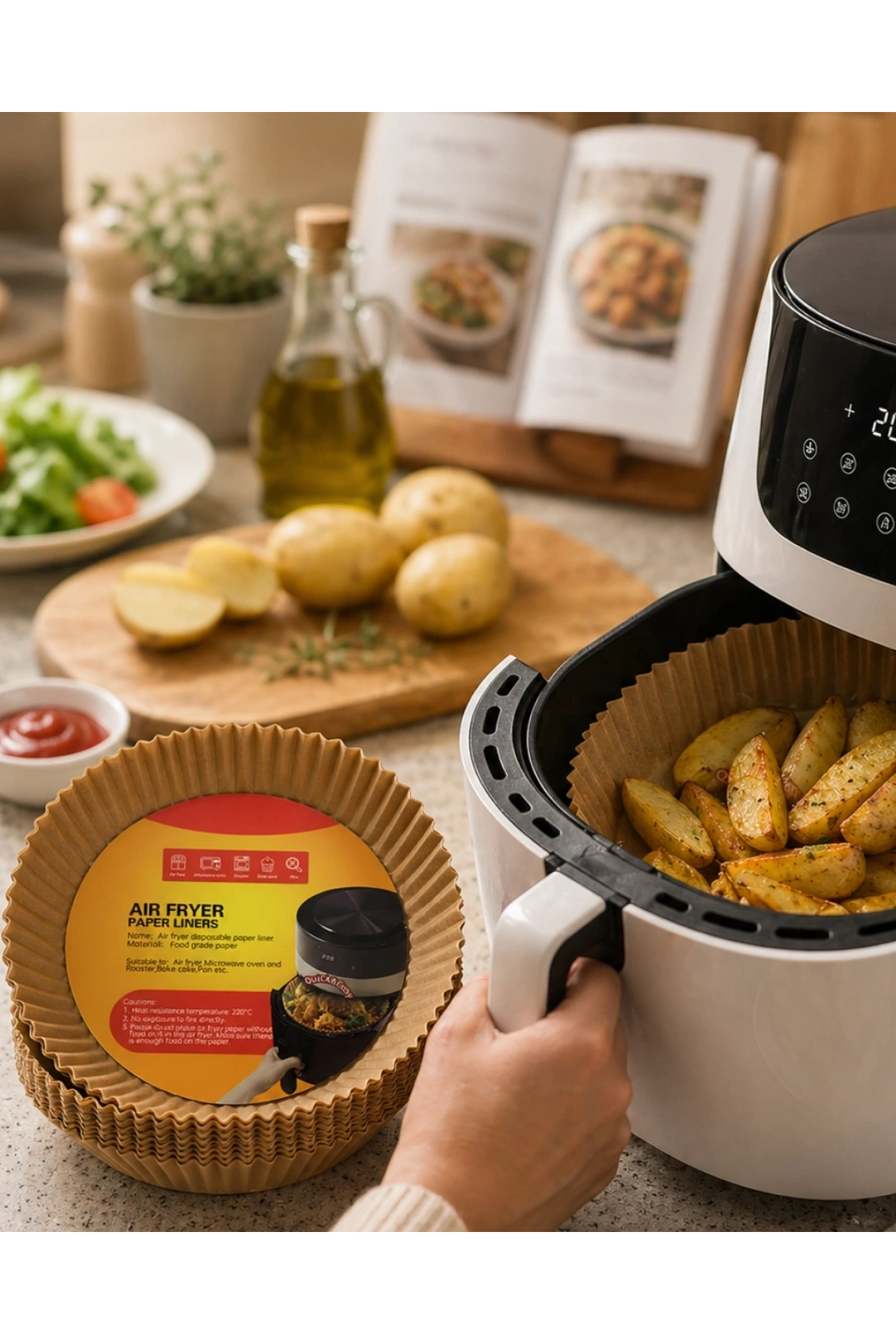 Airfryer Pişirme Kağıdı 100 Lü Yapışmaz Yağ Geçirmez Kağıt