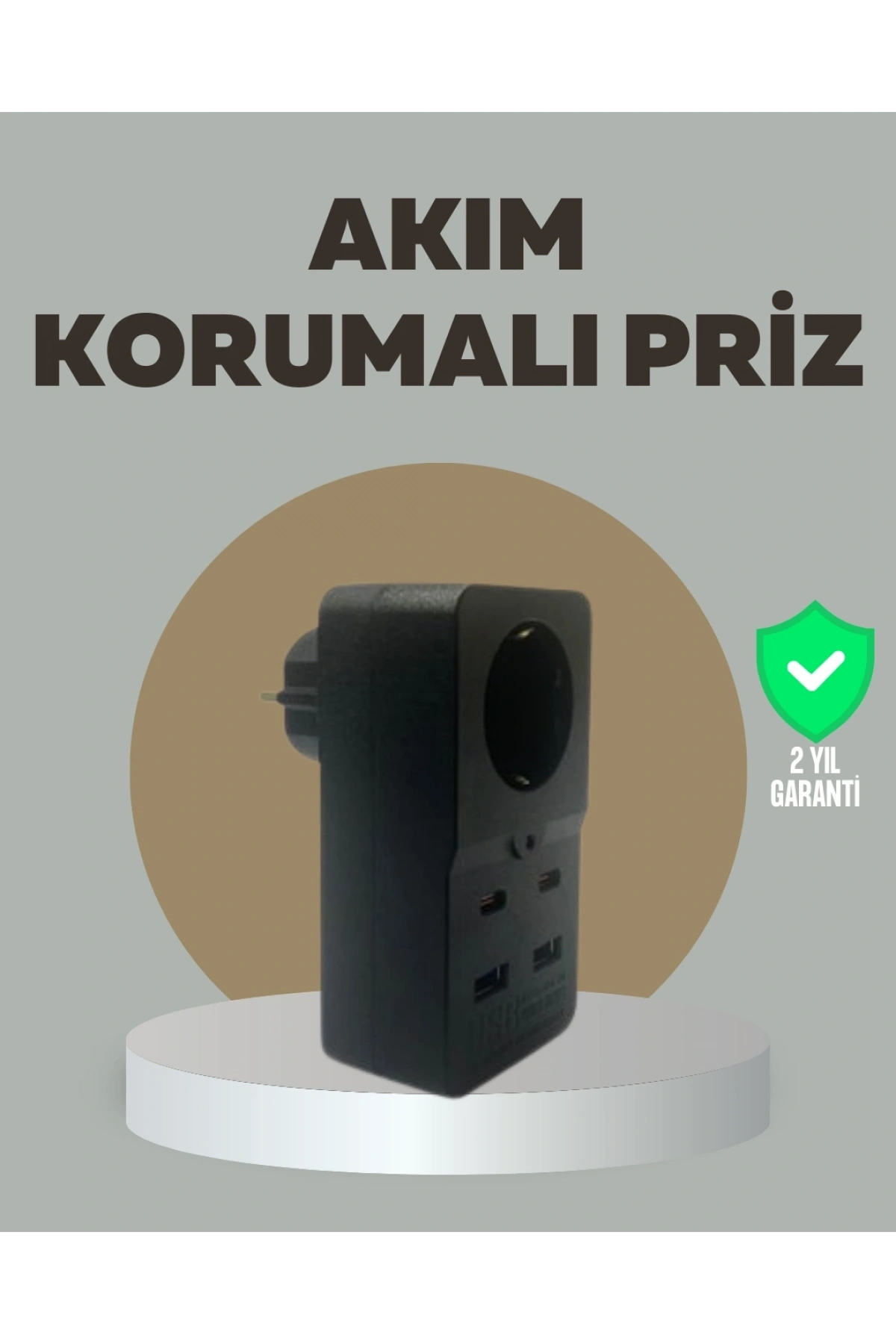 Akıllı Akım Dengelemeli Priz 2500W 4 USB Type C Çıkışlı