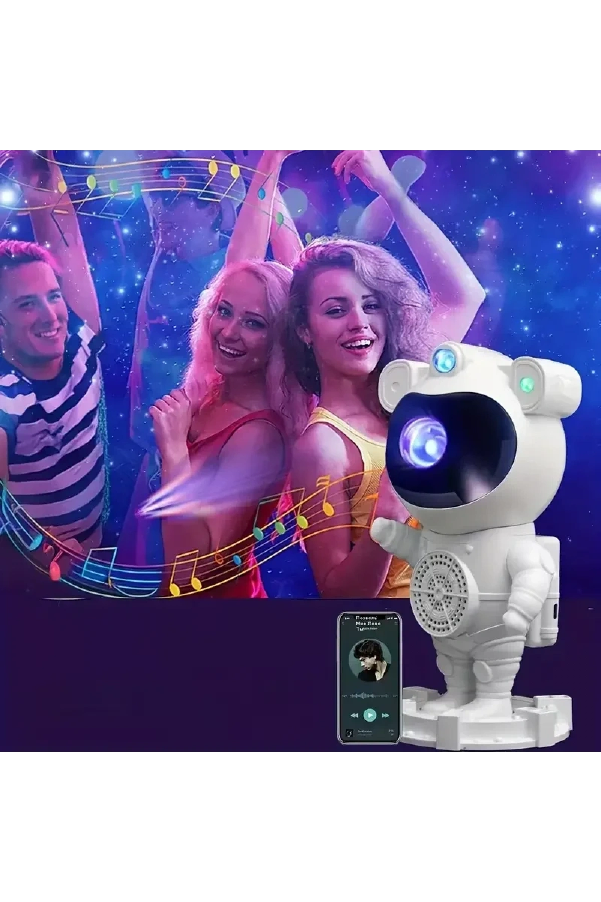 Akıllı Astronot Projeksiyon Gece Aydınlatma &amp; Bluetooth Hoparlör (5047)