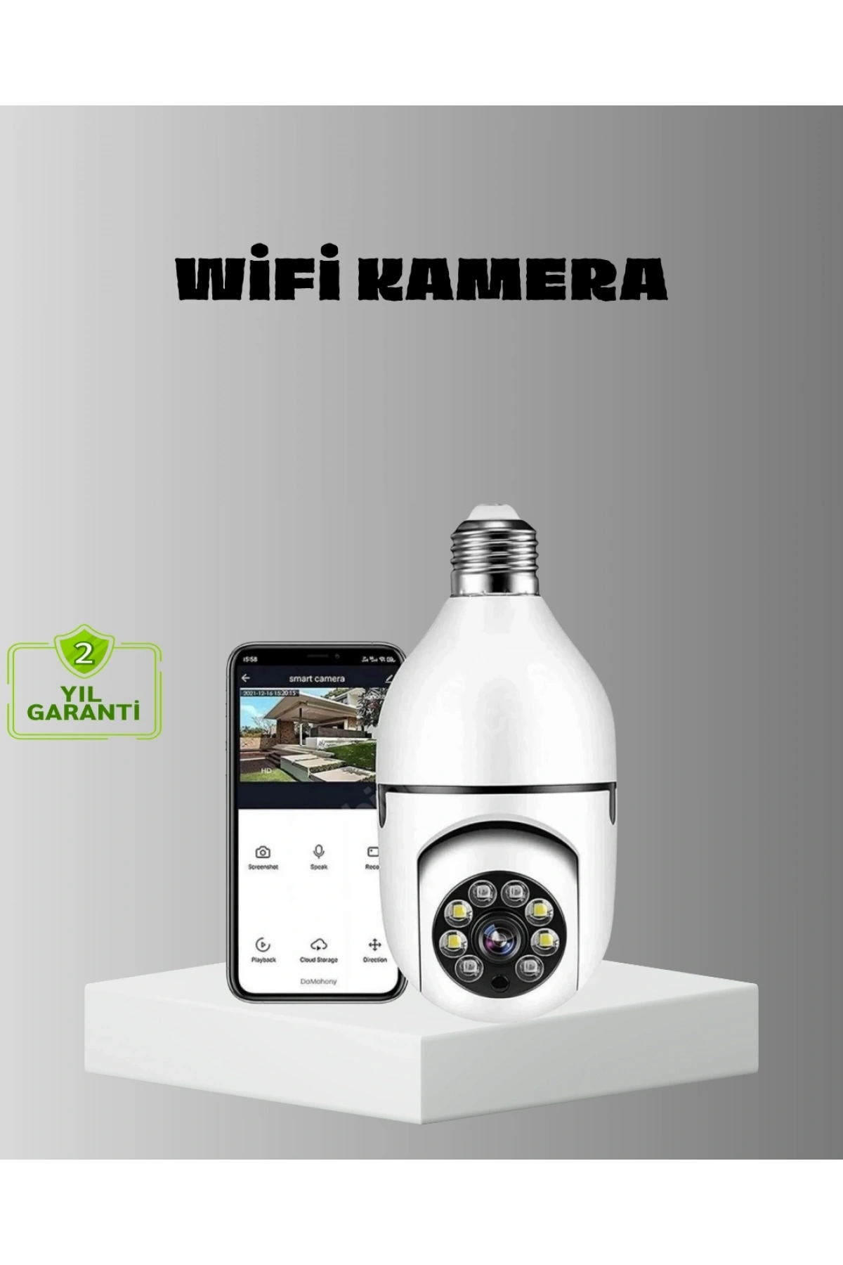 Akıllı Duy Kamera Gece Görüşlü ve Hareket Algılama Sensörlü