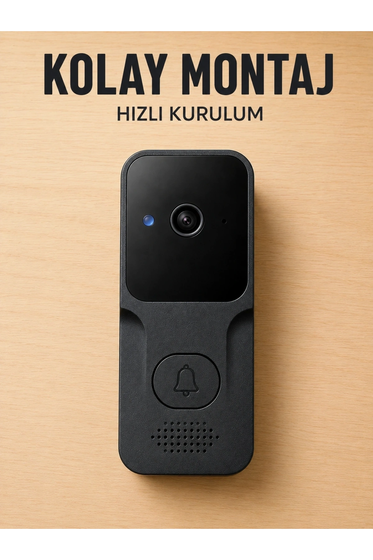 Akıllı Görüntülü Kapı Zili HD Kamera, Hareket Bildirimi ve Kablosuz Kurulum