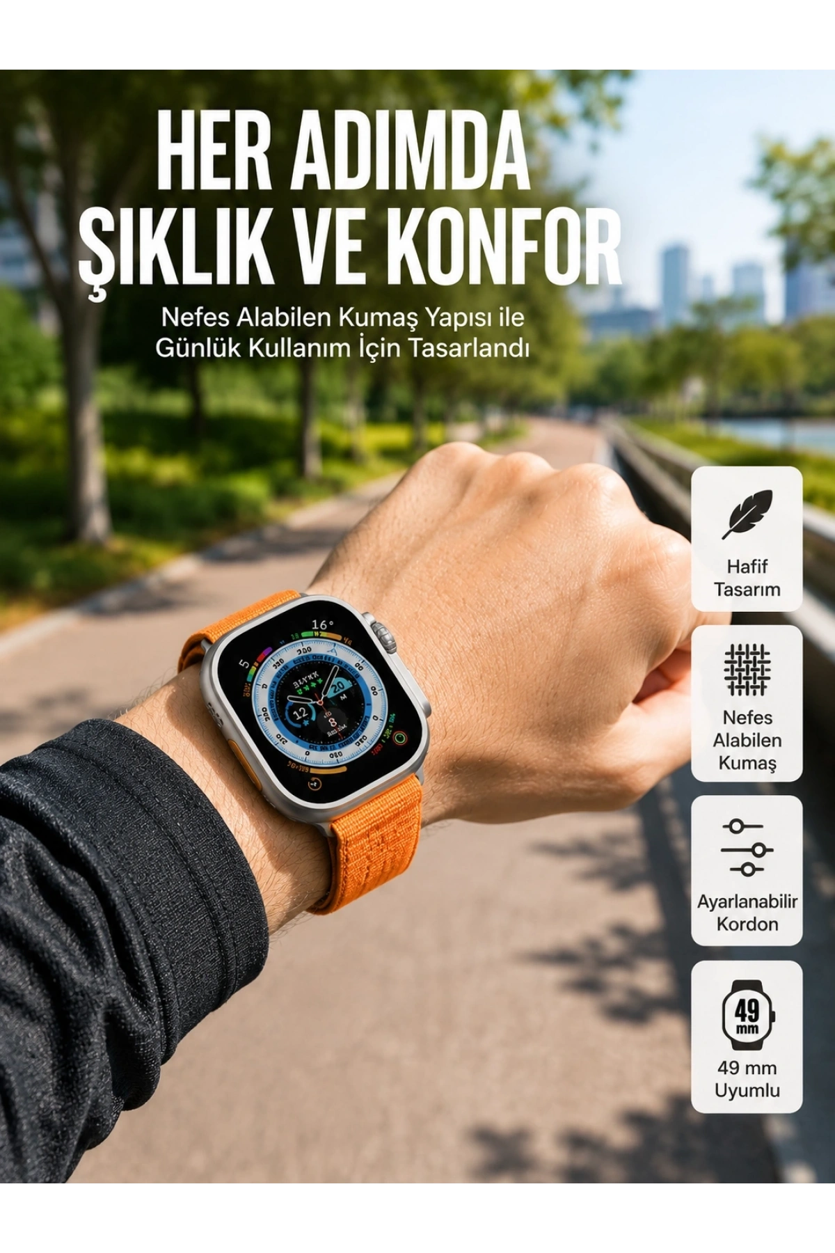 Akıllı Saat Amoled Ekran Bluetooth Bağlantılı Özel Tasarım Unısex