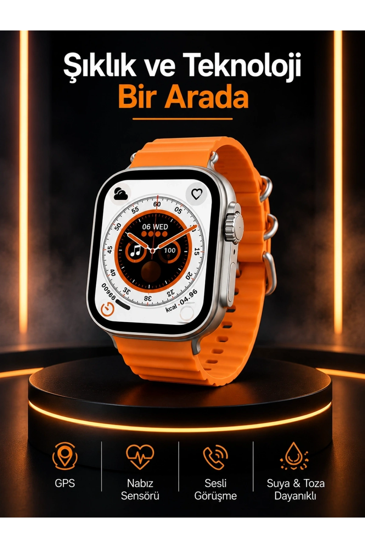 Akıllı Saat Android ve İOS Uyumlu 49 MM NFC Özelliği GPS Takibi Yeni Nesil